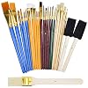 Pinceaux Peinture Acrylique 25 Sets de Pinceaux de Peinture, Ensemble de Pinceaux pour Acrylique Huile Aquarelle,Pinceau Fin/ Plat/Rond,Peinceaux pour Peinture Enfant Débutant Artiste