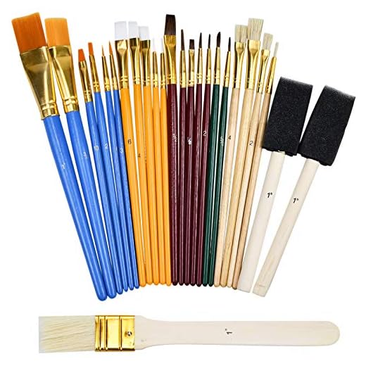 Sets de Pinceles y Brochas 25 Pincel,Pinceles Acuarela,Pinceles para Pintura Acrilica/Oleo,Brochas Pintura Redondo y Plano,Esponjas de Pintura Accesorios de Pintura para Adultos Niños Artistas
