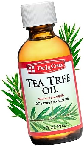 De La Cruz 100% Pure Tea Tree Oil - Steam Distilled Tea Tree Essential Oil for Aromatherapy - 2 FL OZ (59 mL)