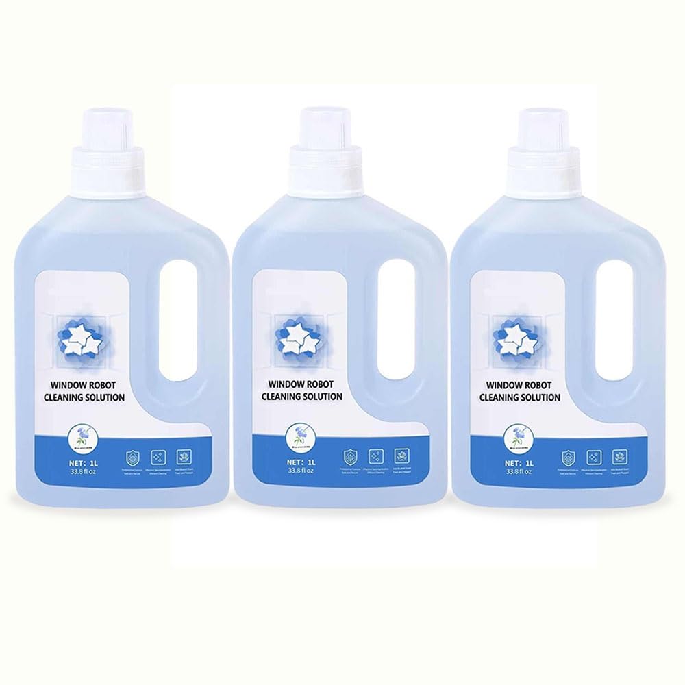 Soluzione detergente for vetri da 1 litro compatibile con ECOVACS Winbot W1 Pro/W2 Pro Omni/Winbot Mini - Liquido detergente for vetri ad alta efficienza for robot lavavetri(3pcs)