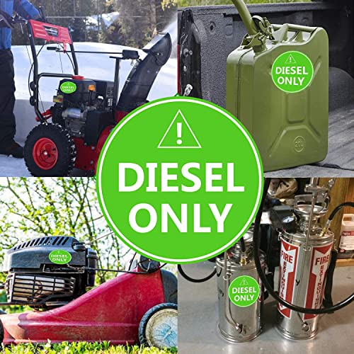 Image of Diesel Only /Gasoline Only Stickers Sign,4 inch Diesel Only Decal Labels /Gasoline Only Waterproof Oil Standards Stickers-Adhesive Fuel Stickers for Trucks, Tractors, Machinery (15 Pack Yellow Red Green)