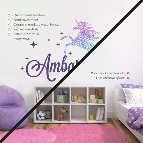 Vinilo Decorativo Unicornio Personalizable para Pared miniatura 4