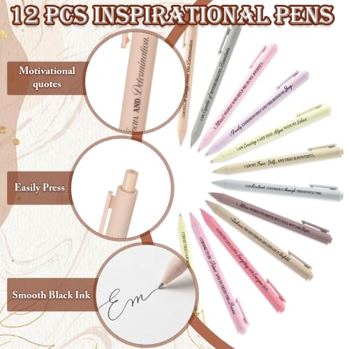 Image of Mooliwe 24 Pcs Affirmation Notebooks Pens Bulk Gifts, Gratitude,Earth Tones