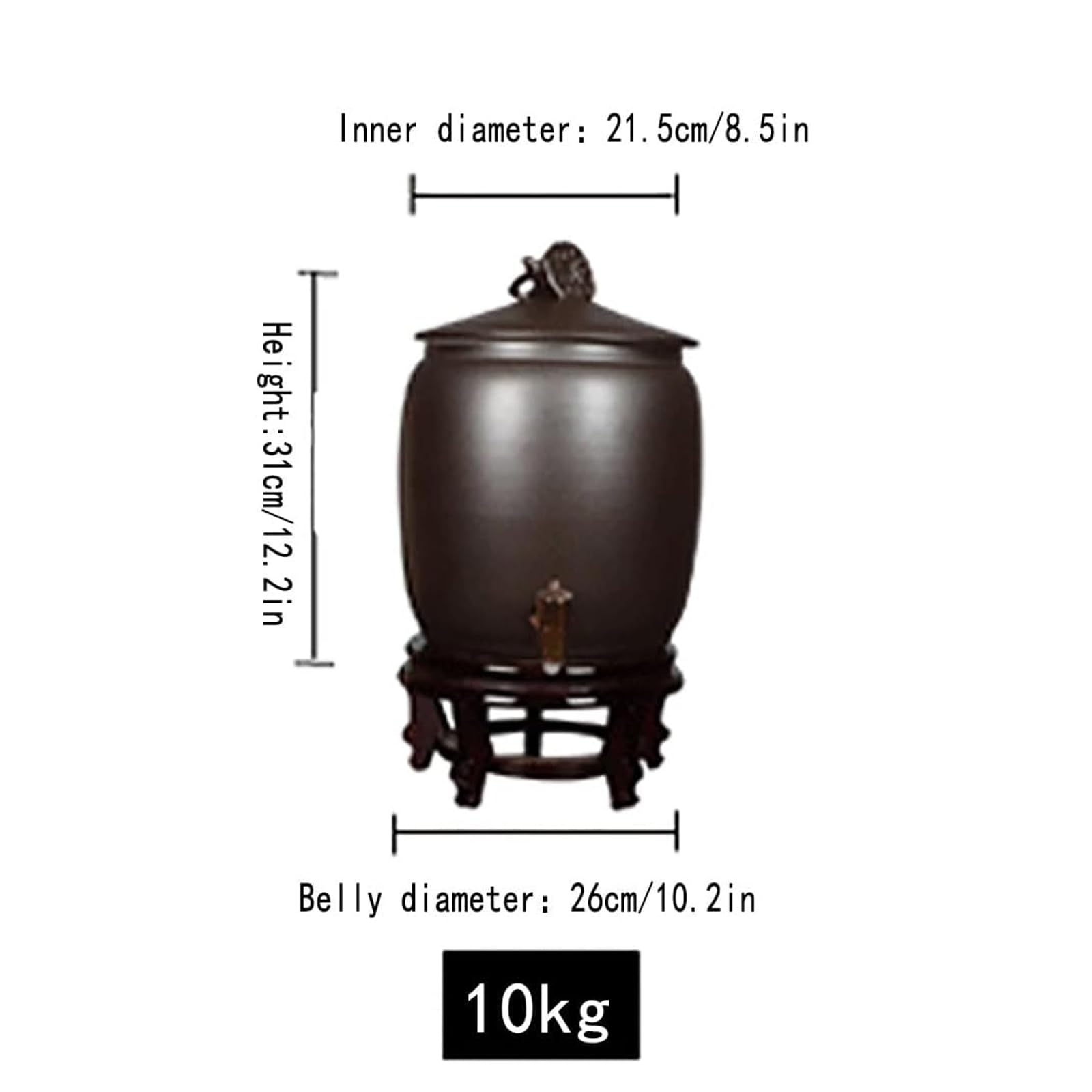 Récipient de Stockage de Riz en céramique avec Couvercle, Bocal Distributeur de Riz Chinois rétro, Grand bac de Stockage de céréales pour Haricots, maïs, blé, Flocons davoine