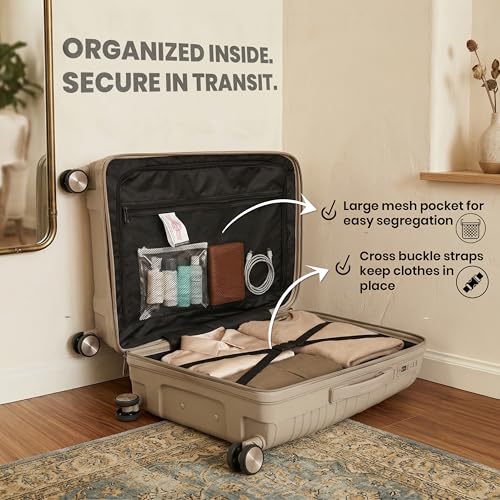 Image of AMERICAN TRAVELLER New York Trolley Bag | TSA Type Lock | Durable Hard Shell , TSA Type Lock , Spinner Trolley Luggage, 360 Disc Spinner Wheels