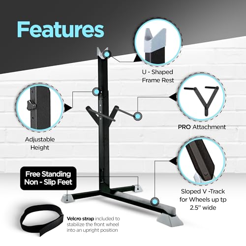 Image of Bike Nook Bike Stand & Vertical Storage Rack The Original Vertical Bicycle Floor Stand for Garage Storage and Indoor and Outdoor use, Perfect Bike Accessories for Small Spaces with No Drilling