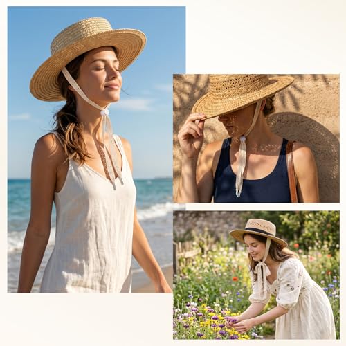 3 piezas de correas para sombrero beige ajustables miniatura 5