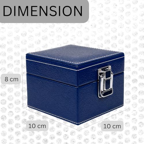 Image of ZAFCO Watch Box Organizer for Men and Women Single Slot Premium Luxury PU Leather Watch Display Case Portable for Travelling Gift Bracelet Jewellery Box 1 Unit (Blue 1 Slot)