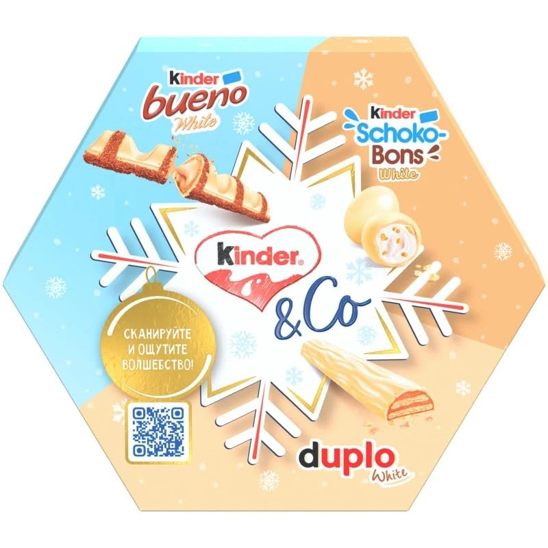 Image of Kinder & Co White Edition, Chocolate Assortment Gift Box, Kinder Bueno, Schoko-Bons, Duplo White, Gift Box, 137g (Product Of Belgium) From DECADENT