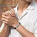 Funny Dad Gifts from Daughter Mens Bracelets for Dad Black Braided Leather Cuff Bracelet for Father Daddy Meaningful Cuff Wristband Forever Linked Together Hand-Woven Fashion Jewelry Father's Day Christmas 9 Inch