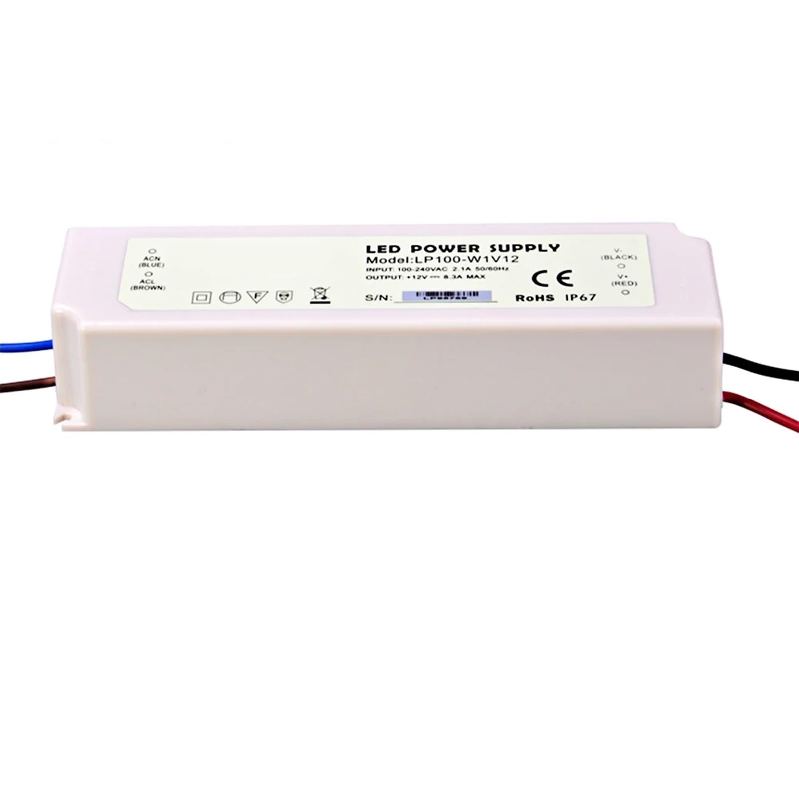 Alimentation LED étanche, entrée CA 100-240 V, tension de sortie CC 12 V, 24 V, transformateur d'éclairage 20 W, 35 W, 60 W, 75 W, 100 W(35W 3A 12V)