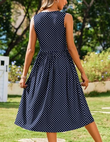 Image of Zeagoo Women's Summer Tank Midi Dress with Pockets Floral Sleeveless A-Line Casual Loose T-Shirt Dresses Beach Sundress 2026