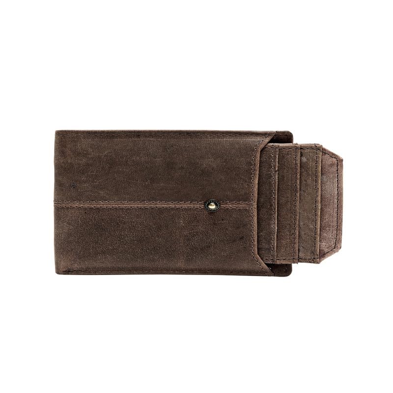 Image of TEAKWOOD LEATHERS Men Leather Wallet | Genuine Leather Purse for Mens, RFID Protected Personalized Wallet | WLT 485 Brown