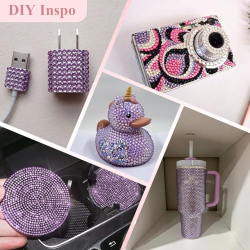 Image of 2000PCS SS20 /5mm Crystal Glass Rhinestones for Bedazzling (Violet) | Flatback Rhinestones for Crafting DIY Nail Art Makeup Decoration, Gems Diomand Charms for Tumbler Shoes Clothing Mug