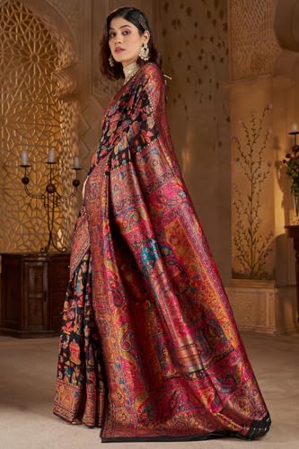 Image of SGF11 Women's Kanjivaram Pure Soft Silk Saree With Unstitched Blouse Piece