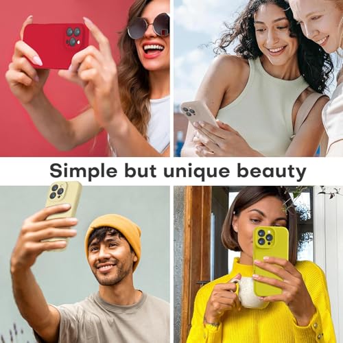 Image of LOVE 3000 Designed for iPhone 16 Pro Max Case, Premium Silicone with [Soft Anti-Scratch Microfiber Lining] Shockproof Protective Phone Case for Men Women Girls 6.9 inch, Creamy Yellow