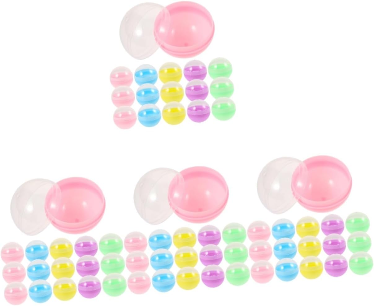 Unomor 200pcs Fillable Empty Vending Machine Toy Containers for Easter Birthday Party Favors Holiday Decorations and Craft Projects Plastic