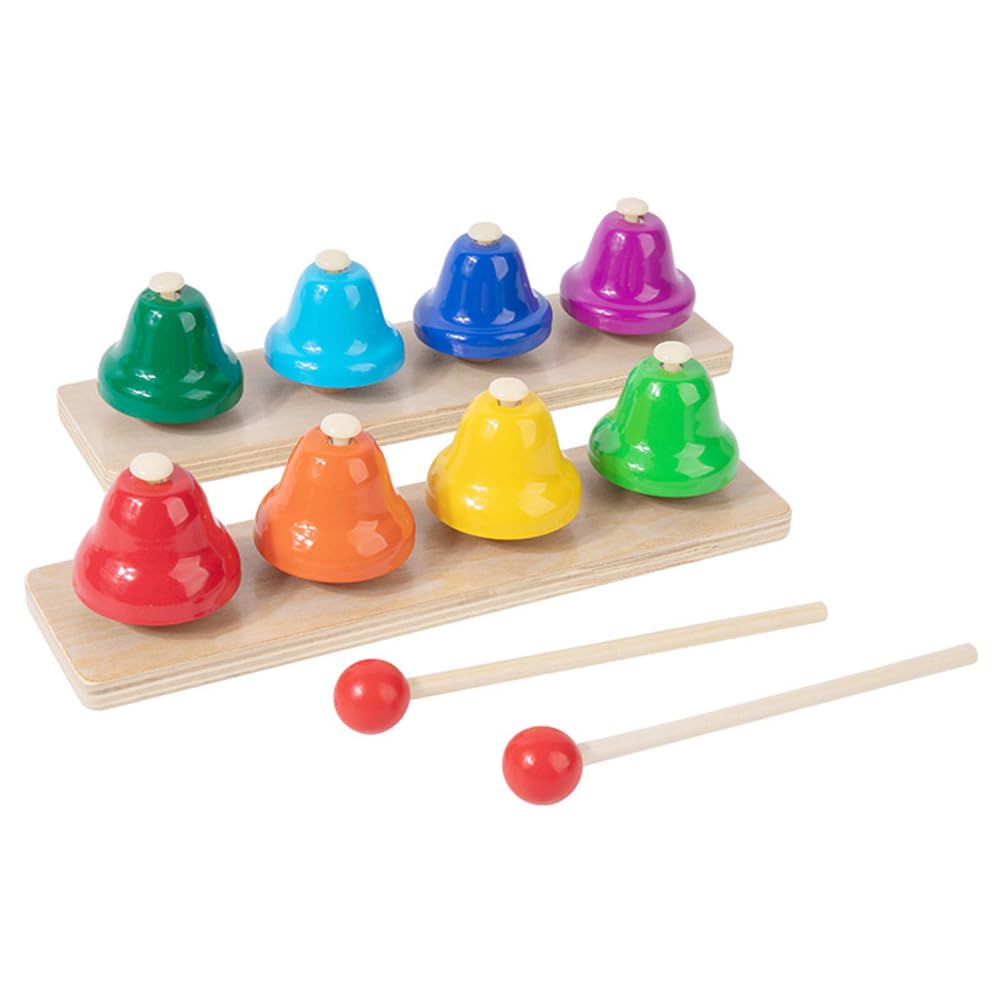 Montessori 8-nutowy zestaw tęczowych dzwonków do rąk, orff instrument perkusyjny dla dzieci
