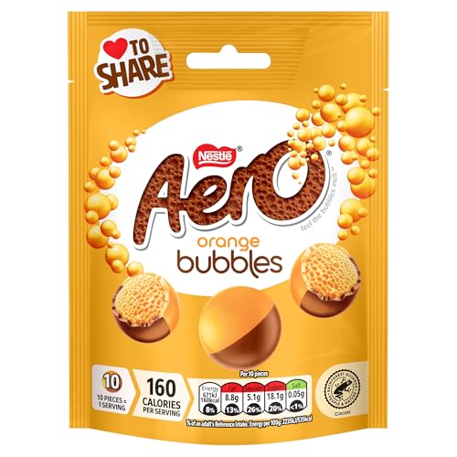 Aero Bubbles Orange Chocolate Sharing Bag Bubbly Orange Chocolate Bites 92g