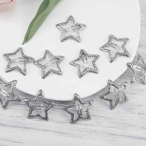 10 Pinzas de Pelo de Metal Brillantes para Niñas y Mujeres - Clips de Estrella Y2K 2000s y Accesorios Antideslizantes para Cabello Fino y Grueso miniatura 7