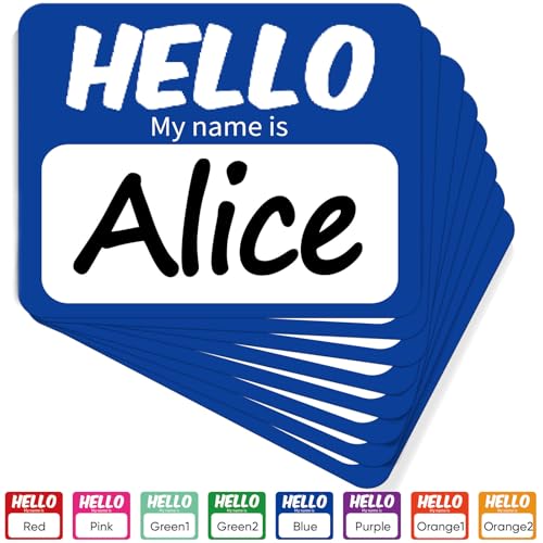 Image of 256 Pcs Name Tags Sticker 3 inchx2.5 inch Hello My Name is Stickers, Blue Name Labels Adhesive Identification Name Badges for School, Office, Meeting, Family Parties, Mailing
