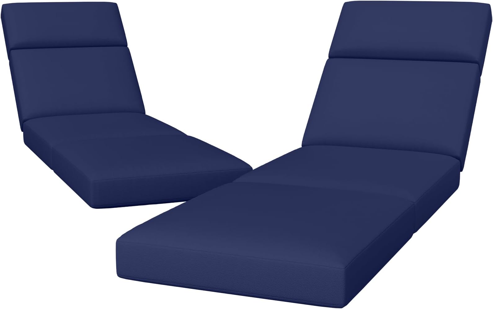 2 Pcs Chaise Lounge Cushions Outdoor, 72 x 21 x 4 Inch Lounge Chair Cushions for Outdoor Furniture - Waterproof Lounge Patio Replacement Cushion, 4In Fade-Resistant ThickPatio Chaise Lounge Cushion