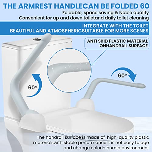 Toilet Safety Rails,Toilet Rails Heavy Duty (520 Lbs) Hand Rail,Toilet Seat Riser With Handles,Easy Installation For Handicap Senior Bariatrics, Elderly Balance - Padded Hand Armre #TOP1