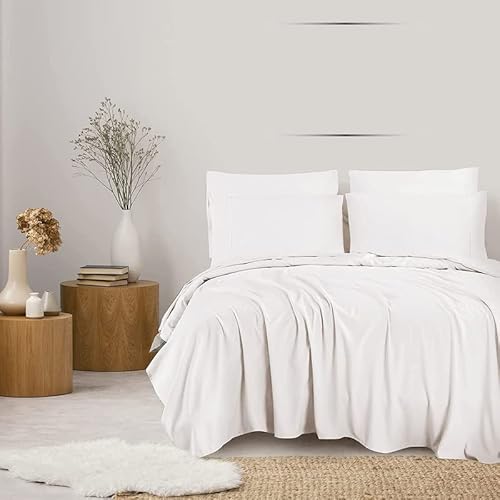 Wamsuta Dream Zone 1000-Thread-Count Pimacott Bed Sheets King Size 4-Piece Sheet Set Italian Luxury Fits Mattress Upto 18" Deep Pocket (Solid, Red) #TOP4