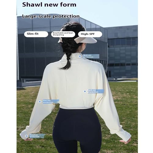 Women's Cooling Shawl Sun Protection Cooler Shrug Sun Cape Cloak Neck Arm Sleeves with Finger Hole Shawl2