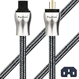 Audiophile HiFi Power Cord, 13AWG US AC Main Supply Cable, NEMA 5-15P IEC320-C15 Female Connector, 1