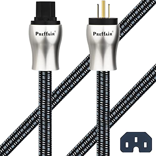 Audiophile Hifi Power Cord, 13Awg Us Ac Main Supply Cable, Nema 5-15P Iec320-C15 Female Connector, 125V/15A For Speaker, Subwoofer, Turntable, Amp, Dac. (Gold Plated 13Awg, 1.5M / 5.0 Feet) #TOP7