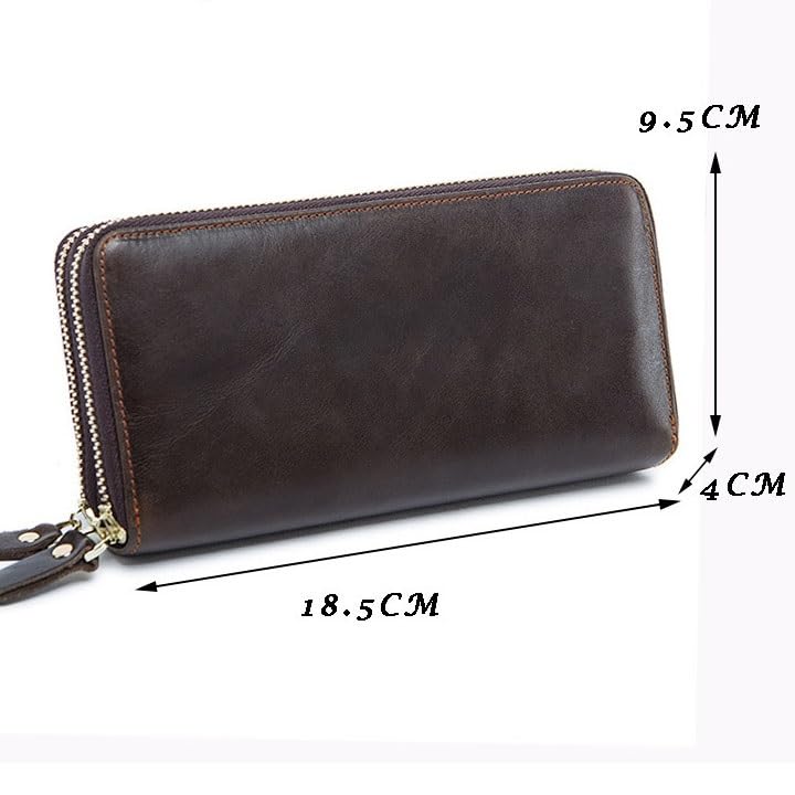 Maronite Business Zipper Men's Wallet Long Money Clip Layer Cowhide Large Capacity Handbag2