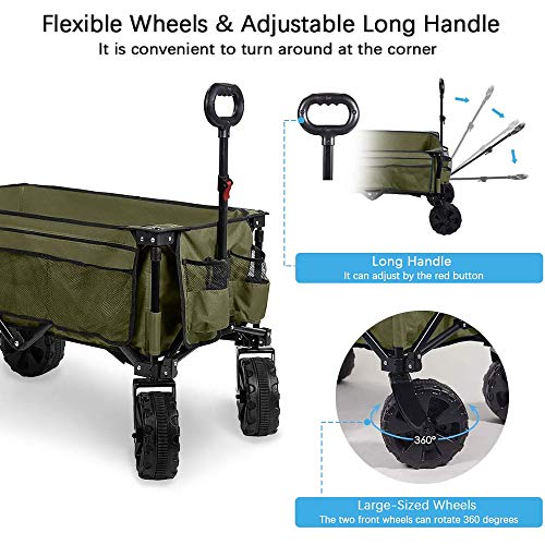 image for Timber Ridge Folding Wagon Collapsible Utility Outdoor Cart for Campin