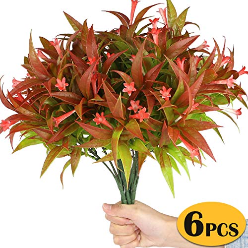 Artificial UV Resistant Plants Outdoor Fake Tropical Flowers Morning Glory Shrubs Greenery Fall