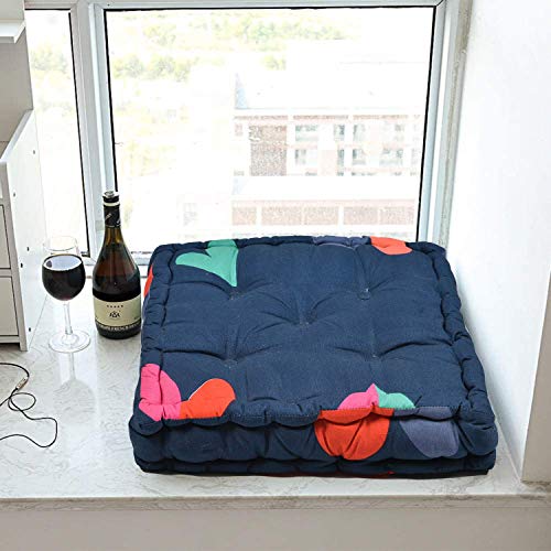 Image of Amazon Brand - Umi Chair Cushion Comfortable Thick Tufted Seat Cushion Cushion for Meditation,Floor Cushion for Sitting in Living Room,Chair Box for Indoor Seat Set of 1,16X16(Inches) (Red)