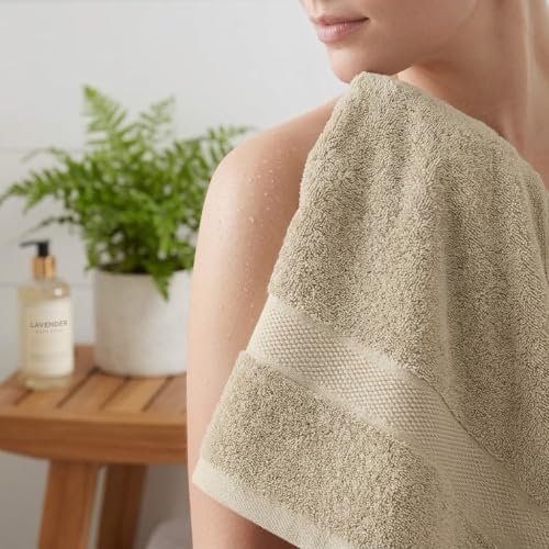 Image of Sulfar 100% Combed Cotton, Quick Drying Highly Absorbent, Luxury Hand Towel Set (Pack of 4, 40 X 70 cm) Beige