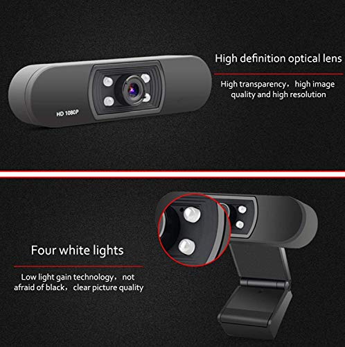 1080P Webcam with Microphone, Web Camera Full HD 1080P, for PC Laptop Desktop Video Calling, Conferencing, Compatible with Windows 10, 8, 7, XP and Mac OS X - Thumbnail 3