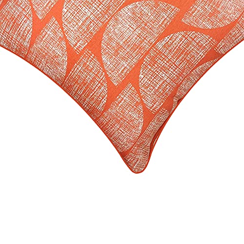 Image of SAJAVAT HOME CC448A Cotton Embroidery Cushion Cover (Pack of 1) Exclusive Edition 18x18 INCHES / 45x45 cm Off White (Orange, Cotton)