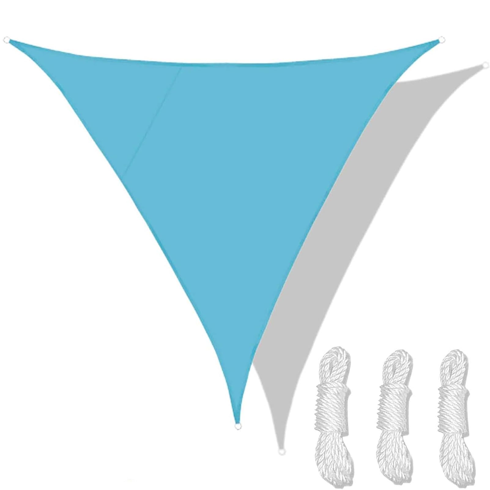 Voile D'Ombrage Triangle 3x4x5m, Toile Ombrage avec 3 Corde Libre, Auvent ImperméAble UV Protection, pour Jardin Terrasse ExtéRieur, avec Anneaux D+Corde