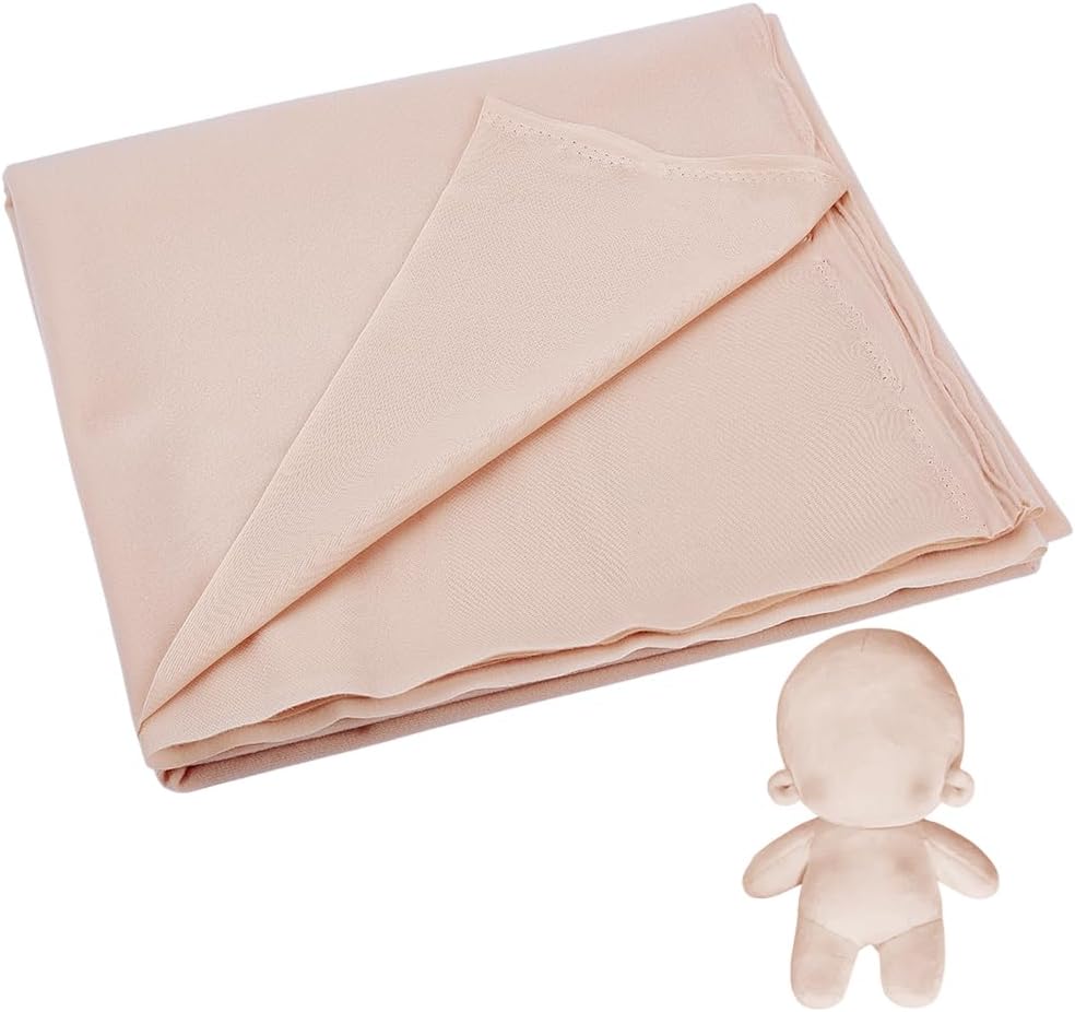 PH PandaHall Doll Making Fabric 59x59inch Soft Doll Skin Plush Fabric Cloth Skin Color Doll Skin Fabric Lightweight Polyester Doll Body Fabric for Sewing Puppet Crochet Doll Animals Apparel