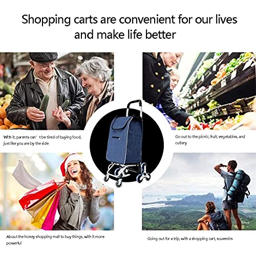 Slscyx Hand Gepäckwagen Einkaufen Trolley Haushalt Trolley Anhänger Kleine Zugwagen Kristallrad Aluminiumlegierung… – Bild 5