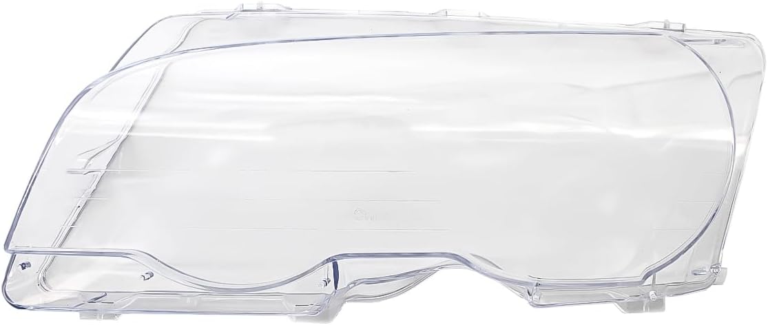 Hex Autoparts Headlight Lens Cover 2PCS Compatible with BMW E46 3-Series 2-Door 2000-2003 & M3 2001-2006, Front Left & Right Clear Headlamp Lens Replacement 63126904297 63126904298 (No Bulbs)