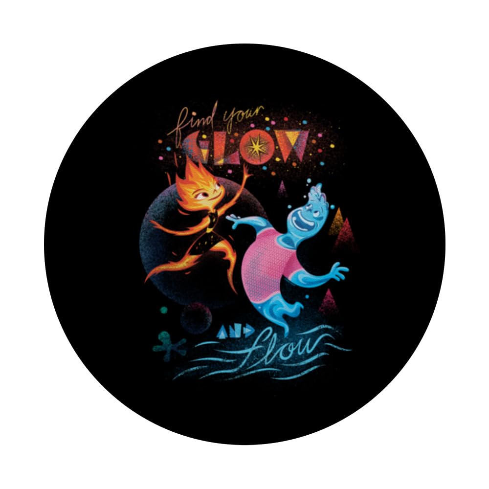 Disney and Pixar’s Elemental Find Your Glow and Flow PopSockets Adhesive PopGrip, Black - Image 3