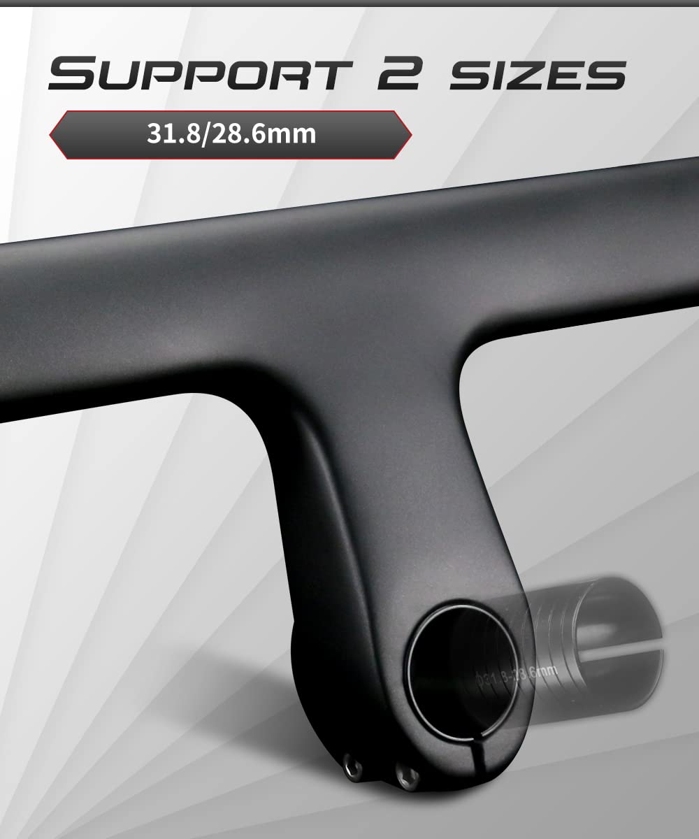 RXL SL Manubrio in carbonio per bicicletta da strada 31,8/28,6 mm integrato - Routing interno UD Mat 440 x 90 mm