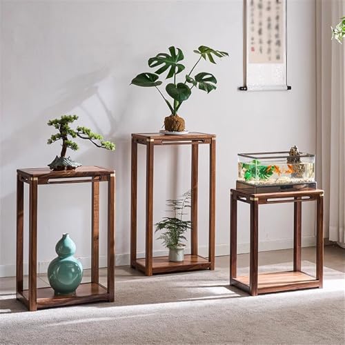 Table d'exposition pour bonsaïs, étagère à plantes en bois de noyer