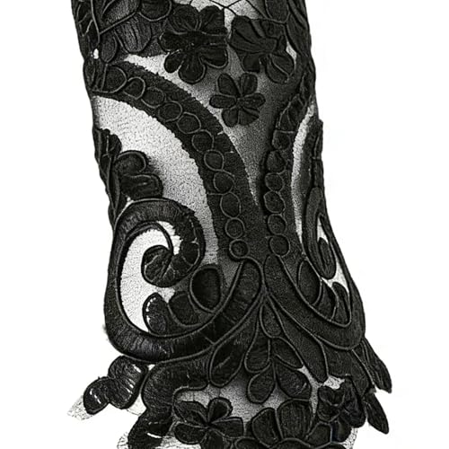 Guantes de encaje sin dedos con plumas para disfraces de mujer 7