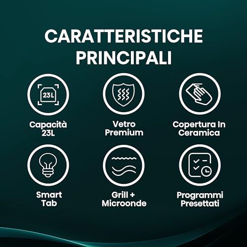 Hisense Microonde H23MOBS5H4, cavità 23L, apertura porta a sinistra, display LED touch, 8 funzioni, 800W - immagine 6