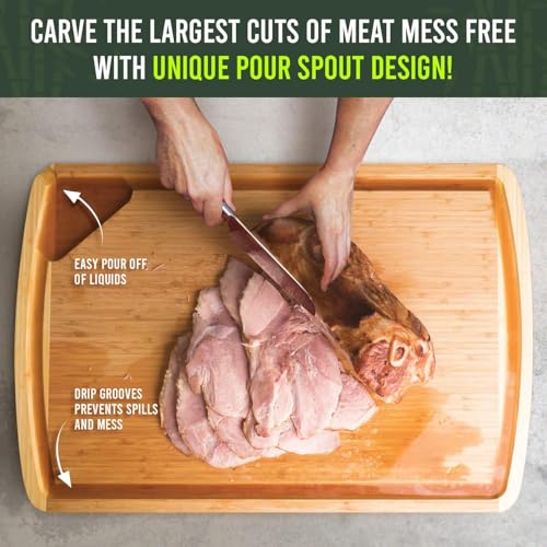 Image of Greener Chef Extra Large Bamboo Cutting Boards for Kitchen (One Size)