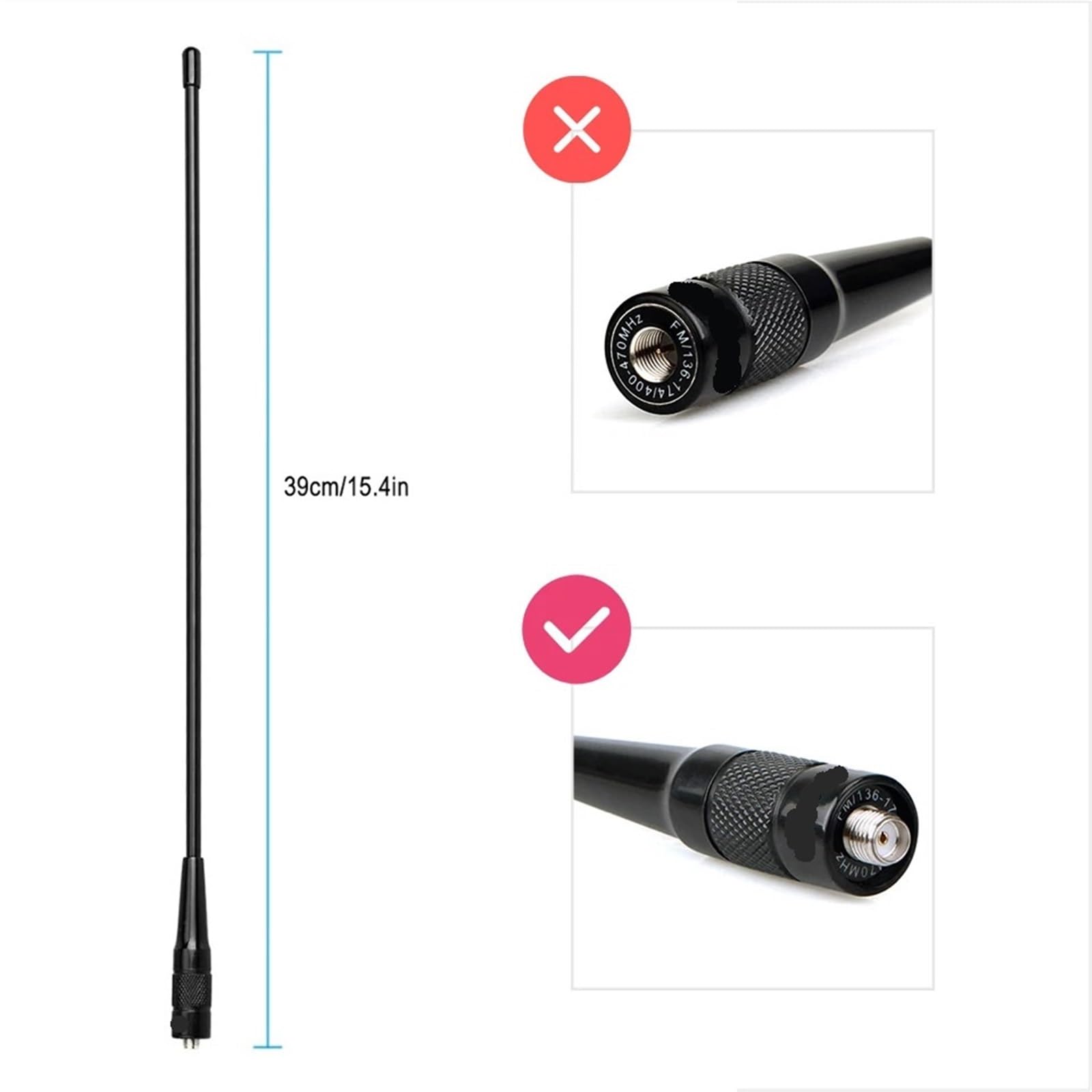 Antenne Talkie-walkie RHD-771 RT3S SMA-F RHD-771 VHF UHF Double Bande Compatible for Baofeng UV 5R 144/430 MHz Compatible for Quansheng UV K5 UV K6 Antenne interphone(50pcs RHD-771 SMA-F)