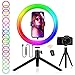 Ringlicht mit Stativ und Handyhalter, 10-Zoll-Selfie-Ringlichter für Make-up, Live-Streaming, Tiktok, YouTube-Video, dimmbares LED-Kreislicht mit Fernbedienung